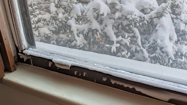 ice on window frame